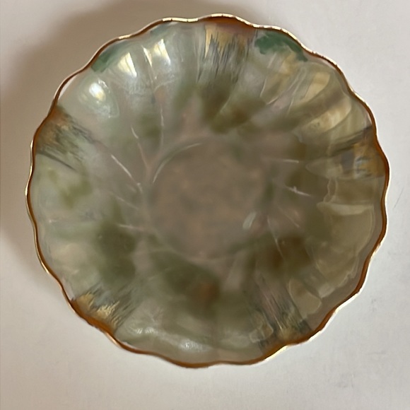 VTG Iridescent Green Demitasse Cup & Saucer - Picture 2 of 6